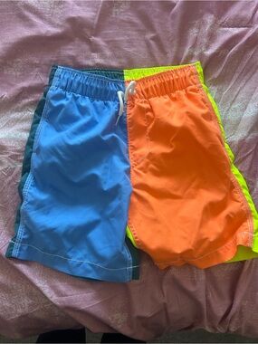 GAP Bright Blue and Orange Kids Swim Trunks